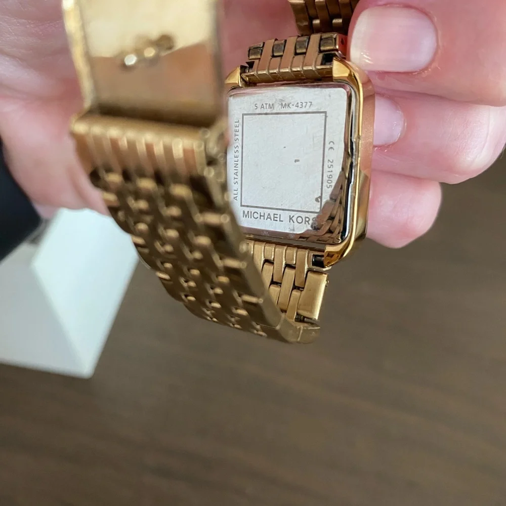 Michael Kors Gold Square Face Bracelet Watch - Picture 10 of 11
